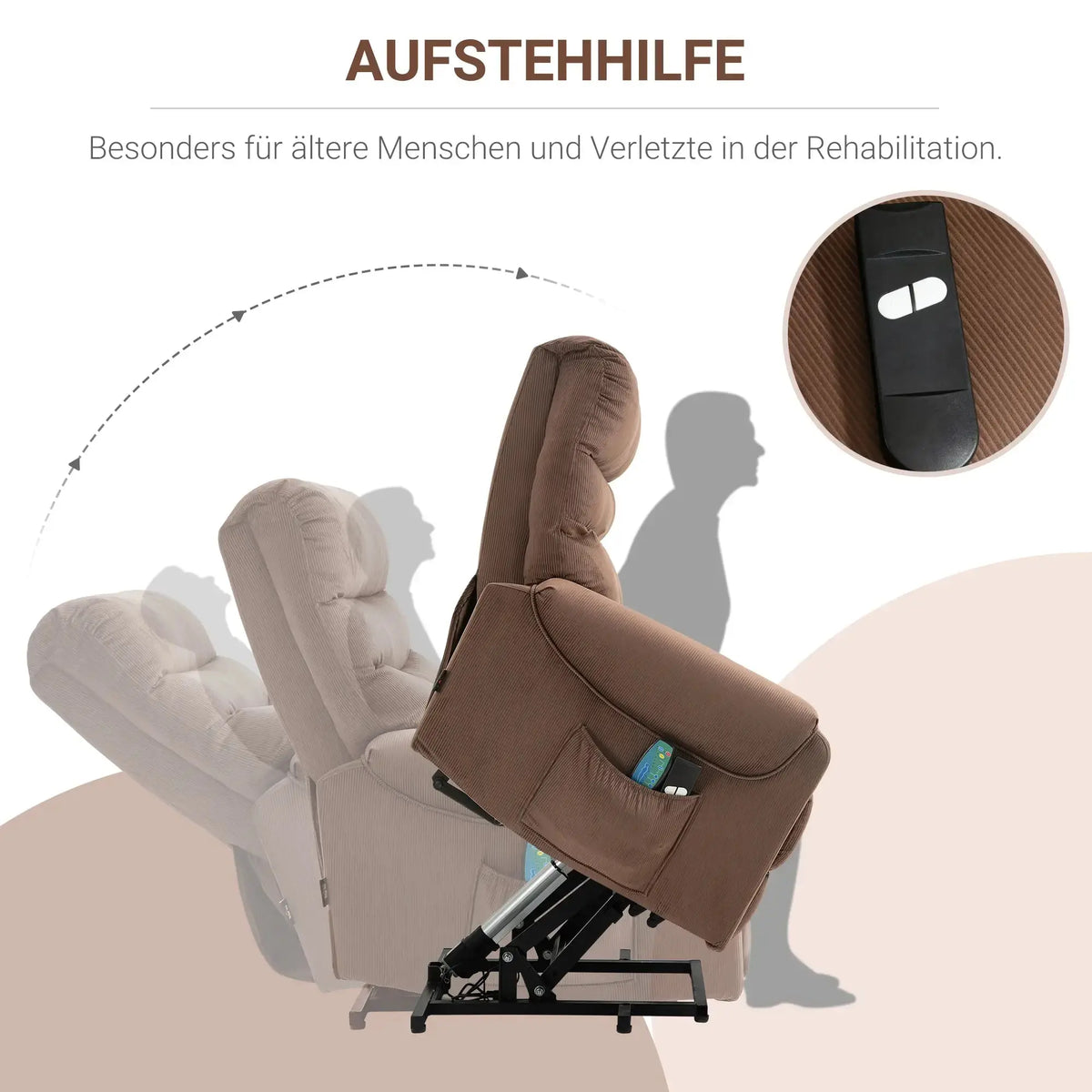 RehaComfort Aufstehsessel Bellano mit Massage und Wärme RehaComfort