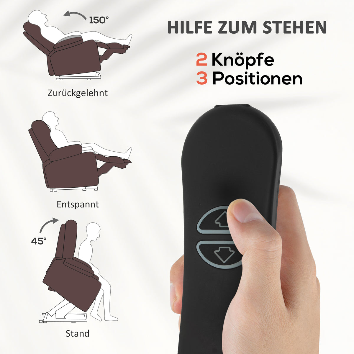 RehaComfort Aufstehsessel Moretto Liegeposition