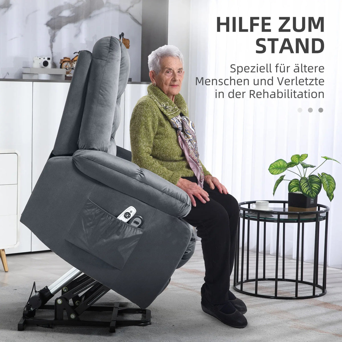 RehaComfort Aufstehsessel Tavaro Premium mit Massage und Wärme RehaComfort