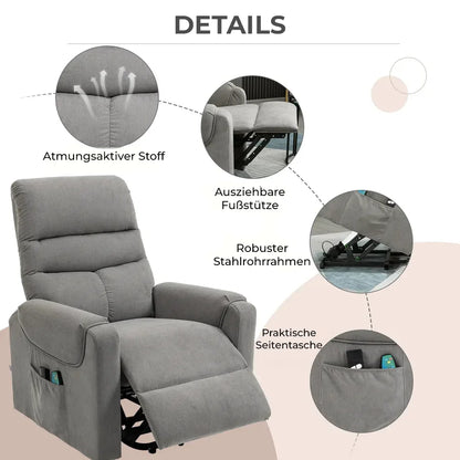 Seniorensessel elektrisch verstellbar | Lirento | mit Massage und Wärme | RehaComfort RehaComfort