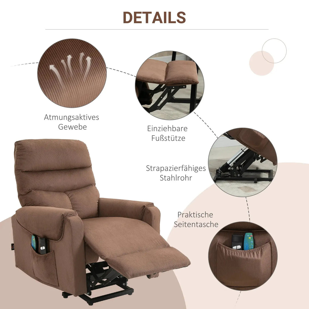 RehaComfort Aufstehsessel Bellano mit Massage und Wärme RehaComfort