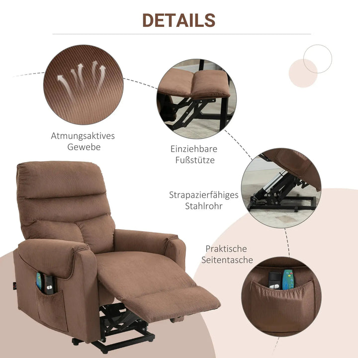 RehaComfort Aufstehsessel Bellano mit Massage und Wärme RehaComfort