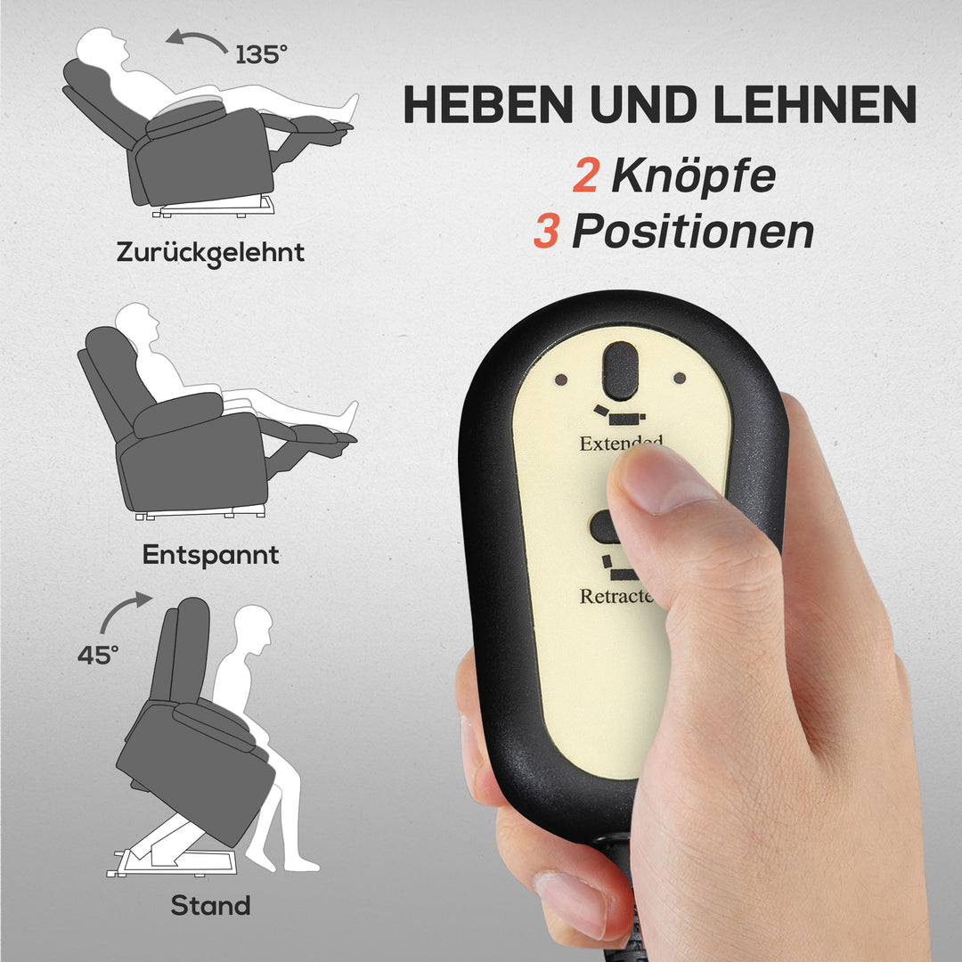 Elektrischer Massagesessel mit Aufstehhilfe | Cedaro | mit Massage und Wärme |  RehaComfort
