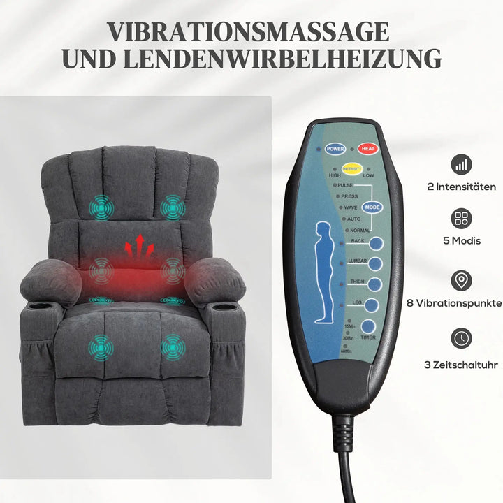 Seniorensessel mit Massagefunktion und Wärme | Montaro Komfort | RehaComfort RehaComfort