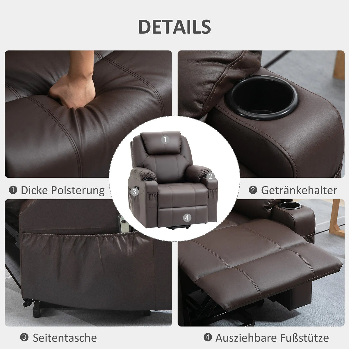 RehaComfort Aufstehsessel Grandano mit Massage