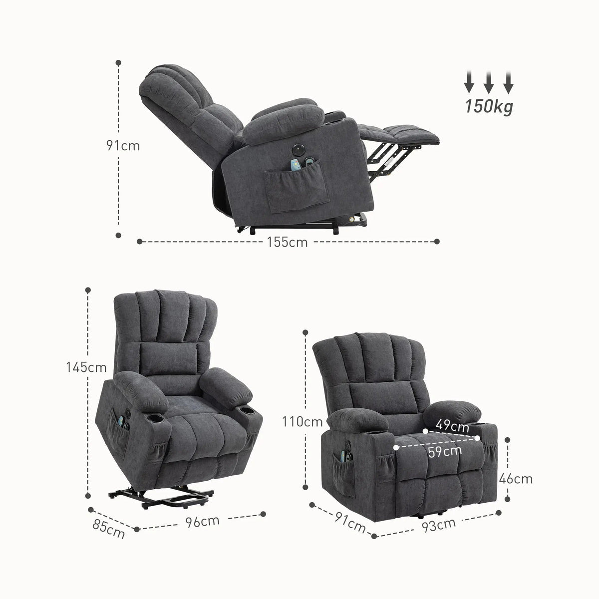 Seniorensessel mit Massagefunktion und Wärme | Montaro Komfort | RehaComfort RehaComfort