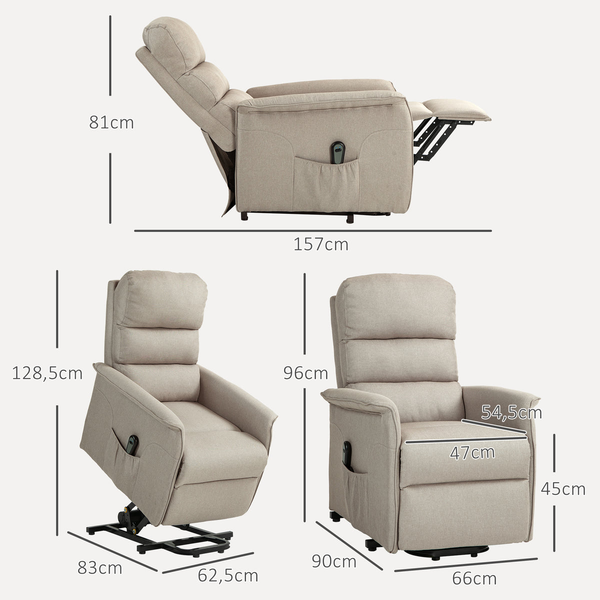 RehaComfort Aufstehsessel Ferano Beige Aufstehhilfe